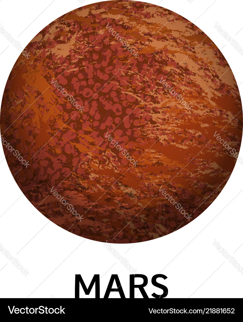 Mars planet icon realistic style Mars planet icon realistic style vector image