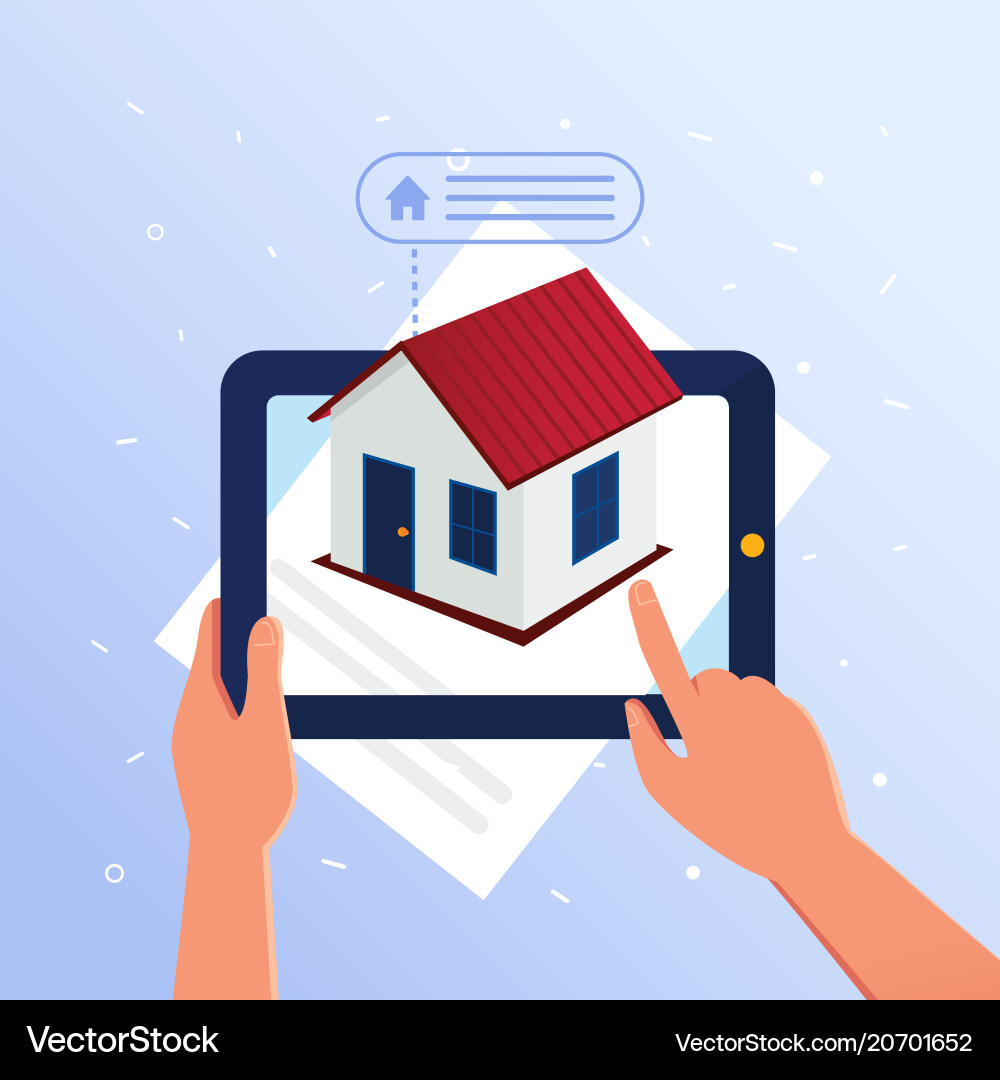 Real estate additional data with augmented reality Real estate additional data with augmented reality vector image