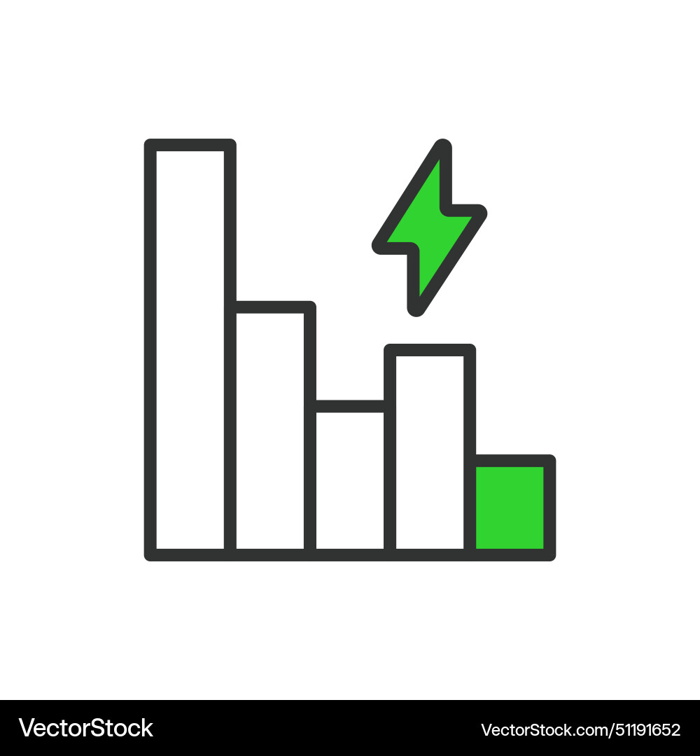 Reduce energy usage in line design green Vector Image