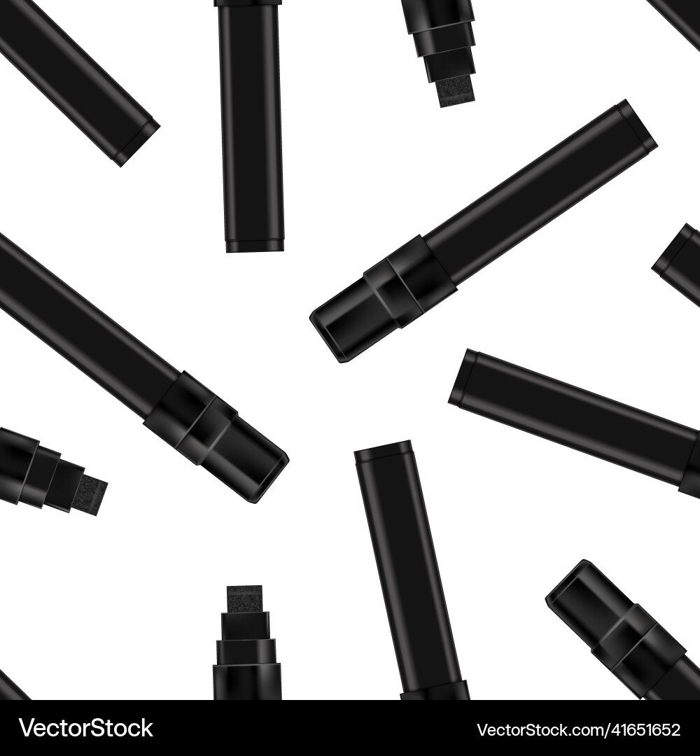 Seamless pattern of black realistic marker Vector Image