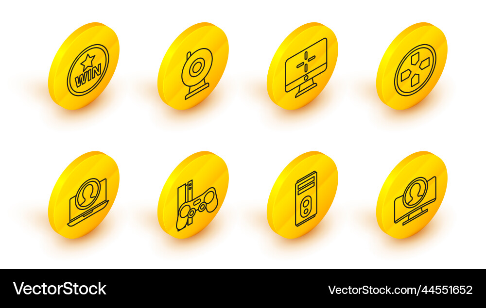 Set line create account screen computer game Set line create account screen computer game vector image