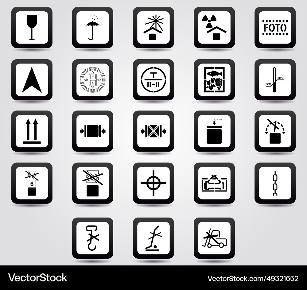 Set of signs for unloading and loading operations Set of signs for unloading and loading operations vector image