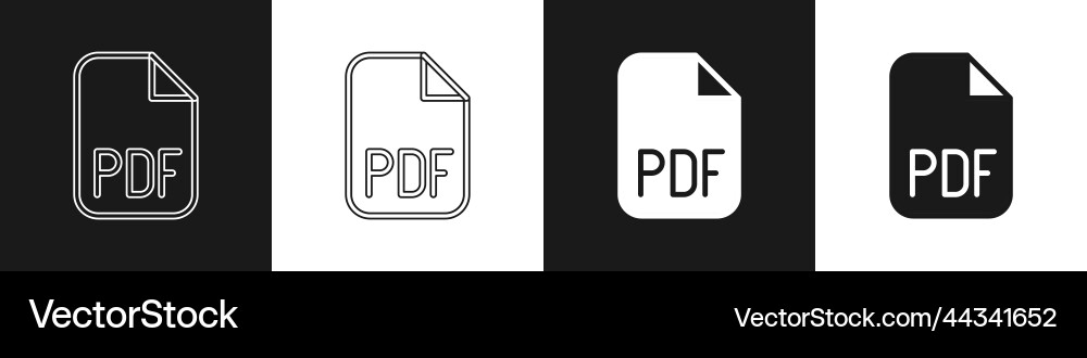 Set pdf file document download button icon Set pdf file document download button icon vector image