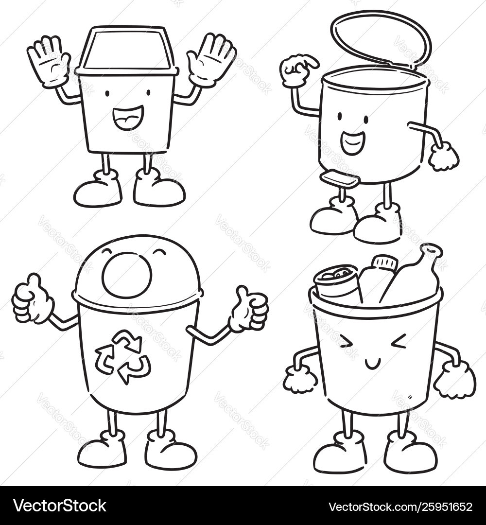 Set recycle garbage Set recycle garbage vector image