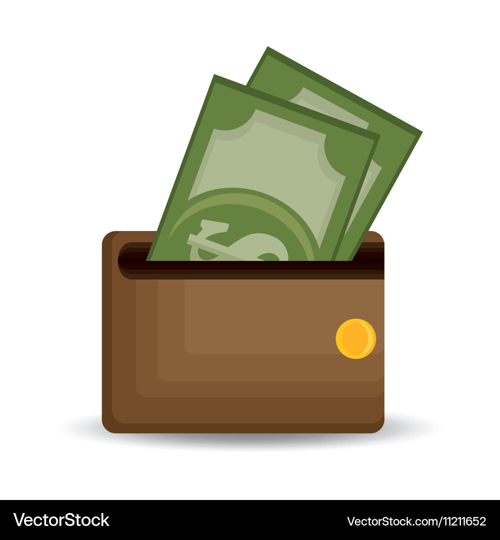 Wallet save money dollar bills icon – Royalty-Free Vector | VectorStock, image size:1000x1080