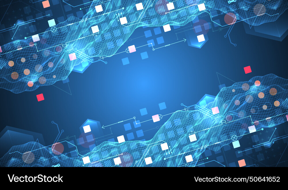 Wireframe big data concept abstract digital vector image