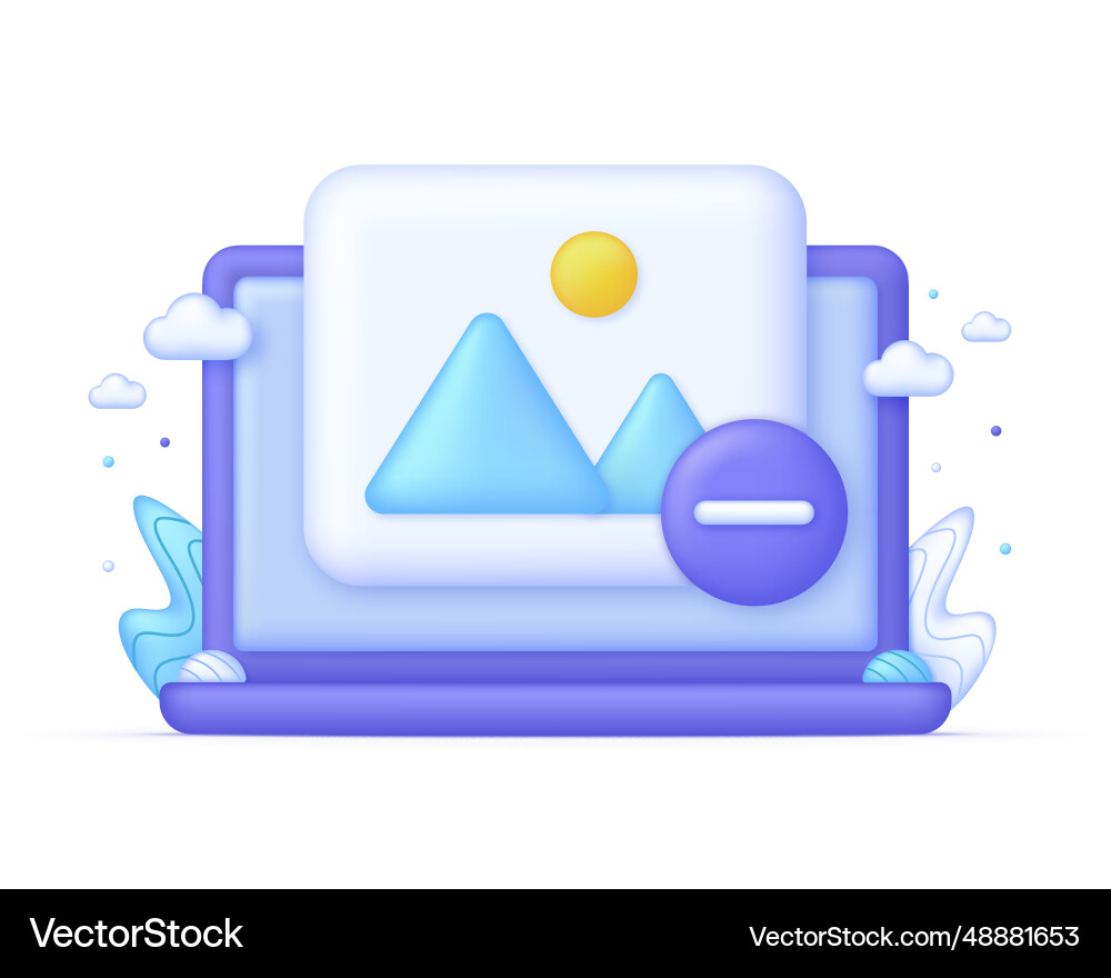 3d picture with plus sign on computer vector image