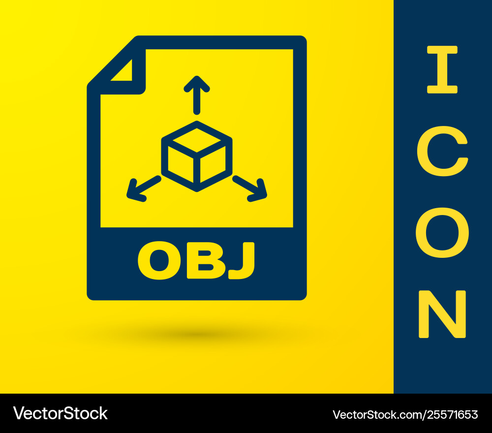 Blue obj file document icon download button Vector Image