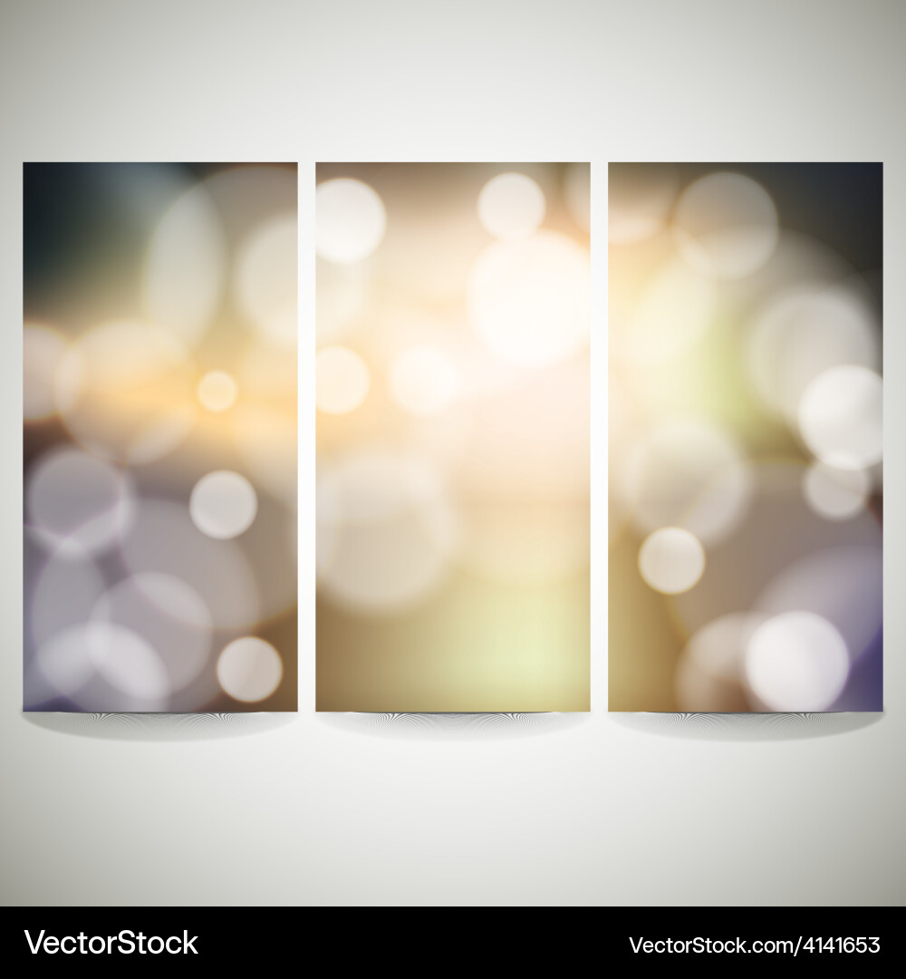 Blurry backgrounds set with bokeh effect abstract vector image