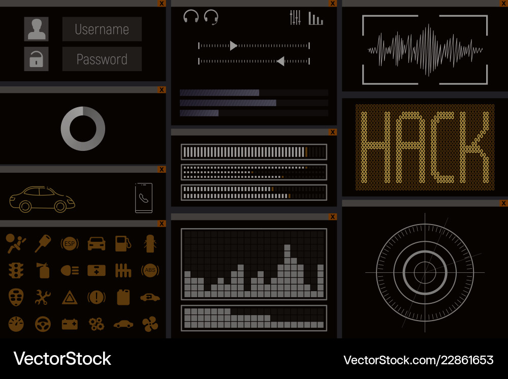 Car hack computer program Car hack computer program Vector Image