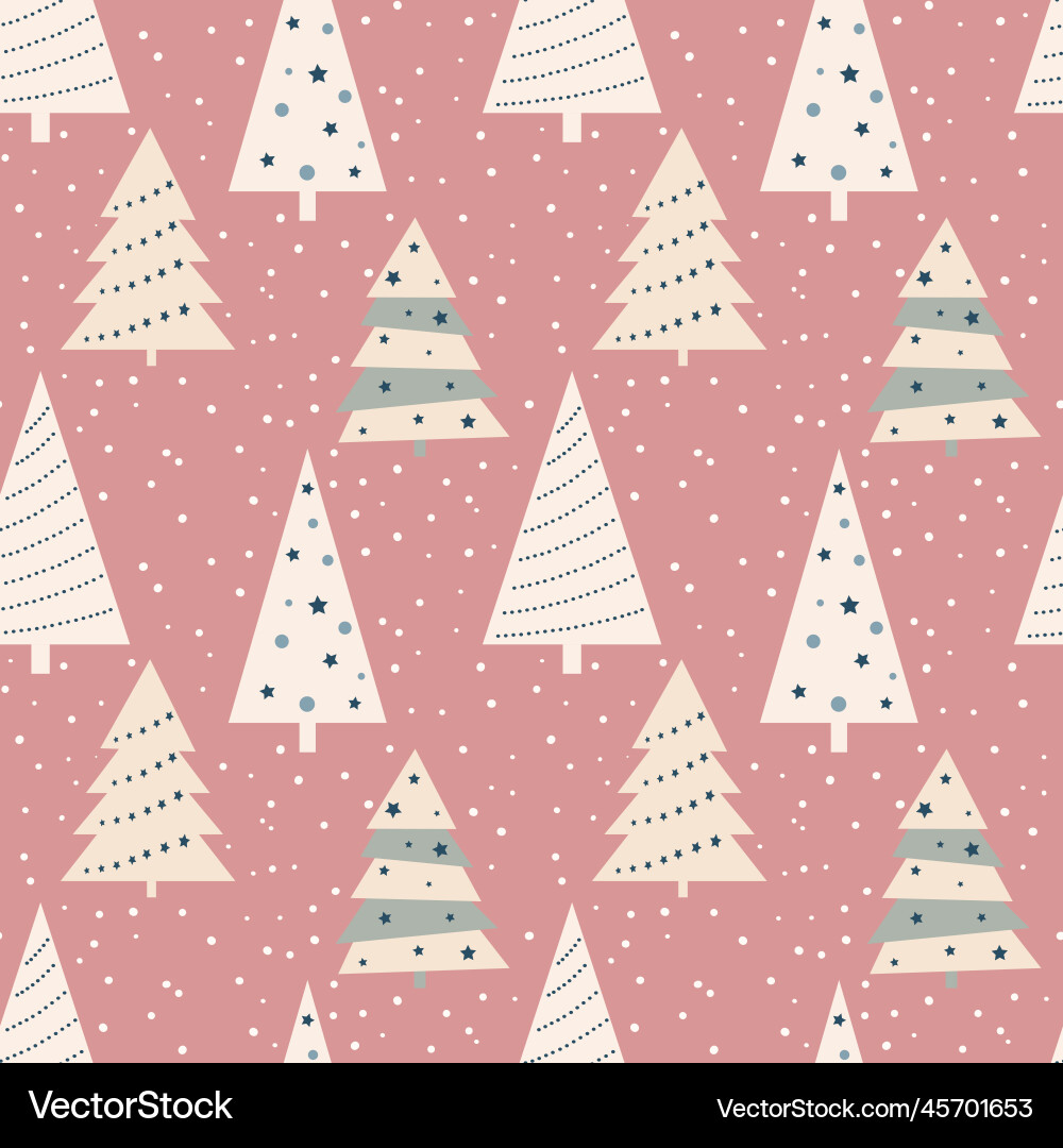 Christmas seamless pattern with tree Christmas seamless pattern with tree vector image
