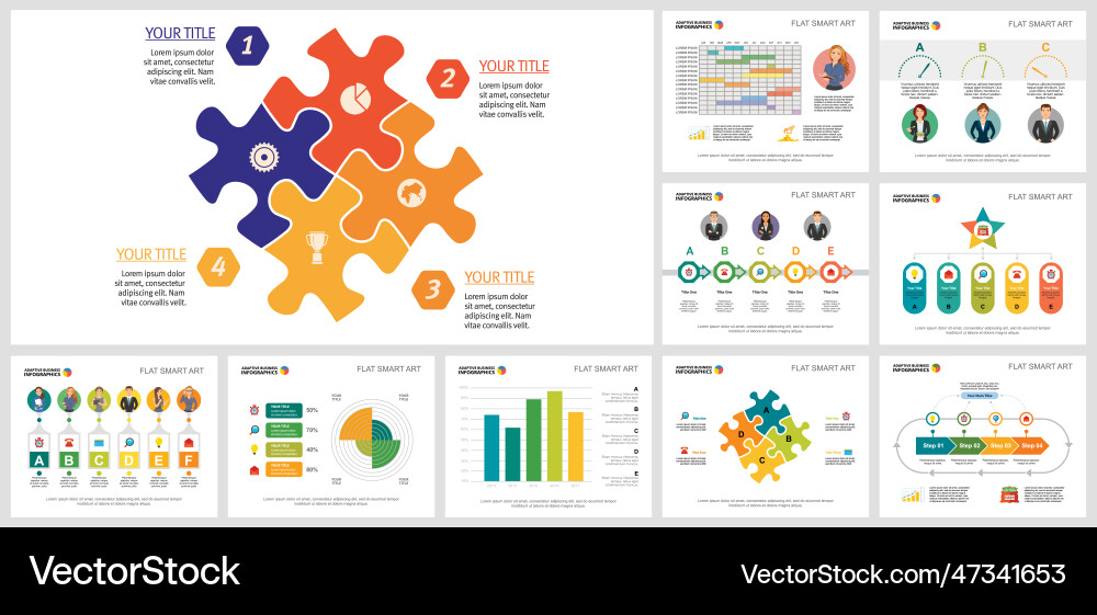 Colored analytic charts template set Colored analytic charts template set Vector Image