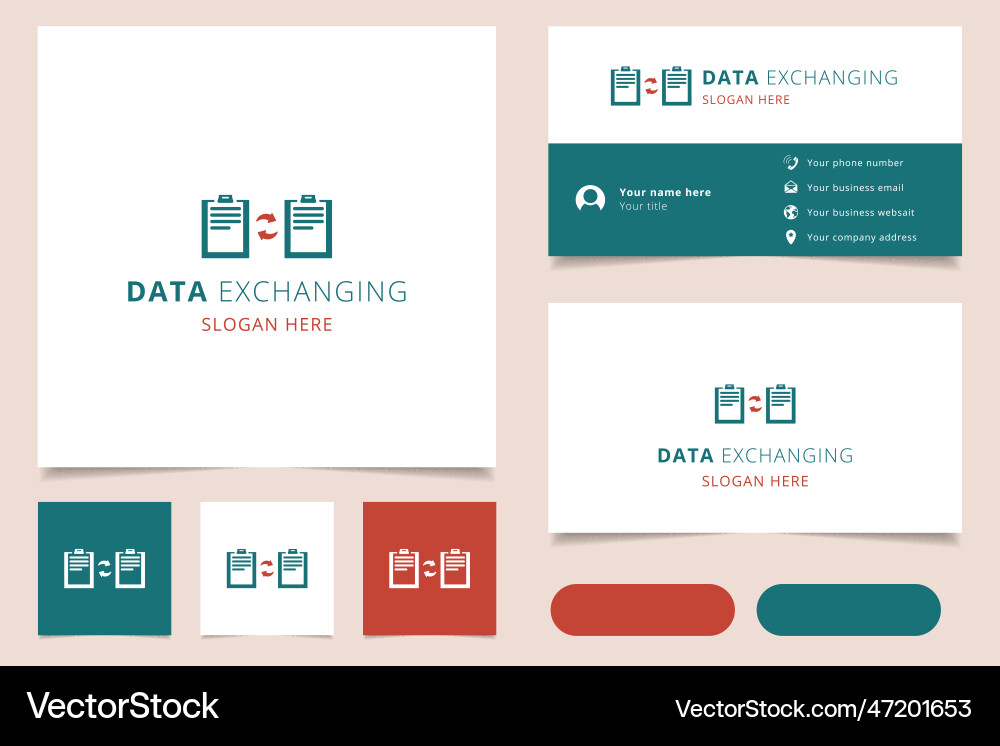 Data exchanging logo design with editable slogan Data exchanging logo design with editable slogan vector image