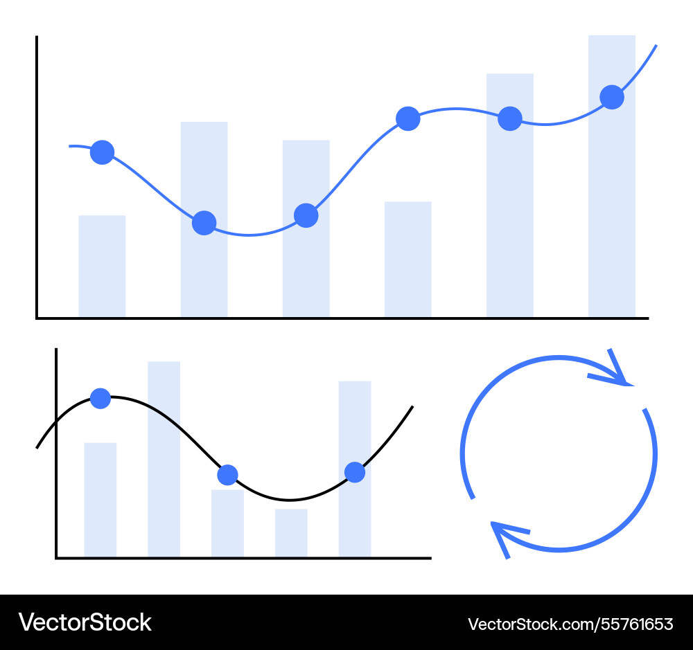 Data trends and performance analysis with two Data trends and performance analysis with two vector image