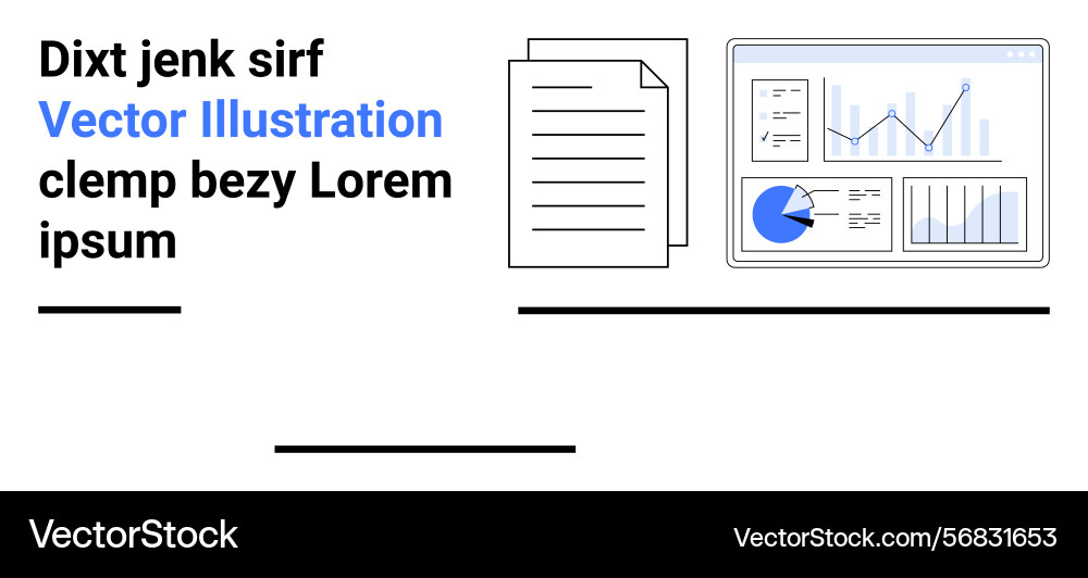Digital data presentation with analytics dashboard Vector Image