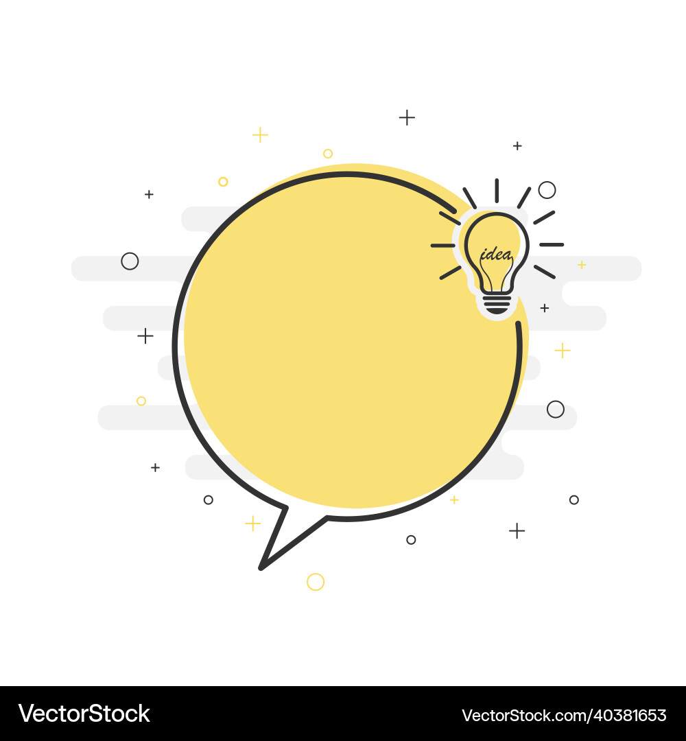 Frame with a light bulb round speech bubble Frame with a light bulb round speech bubble vector image