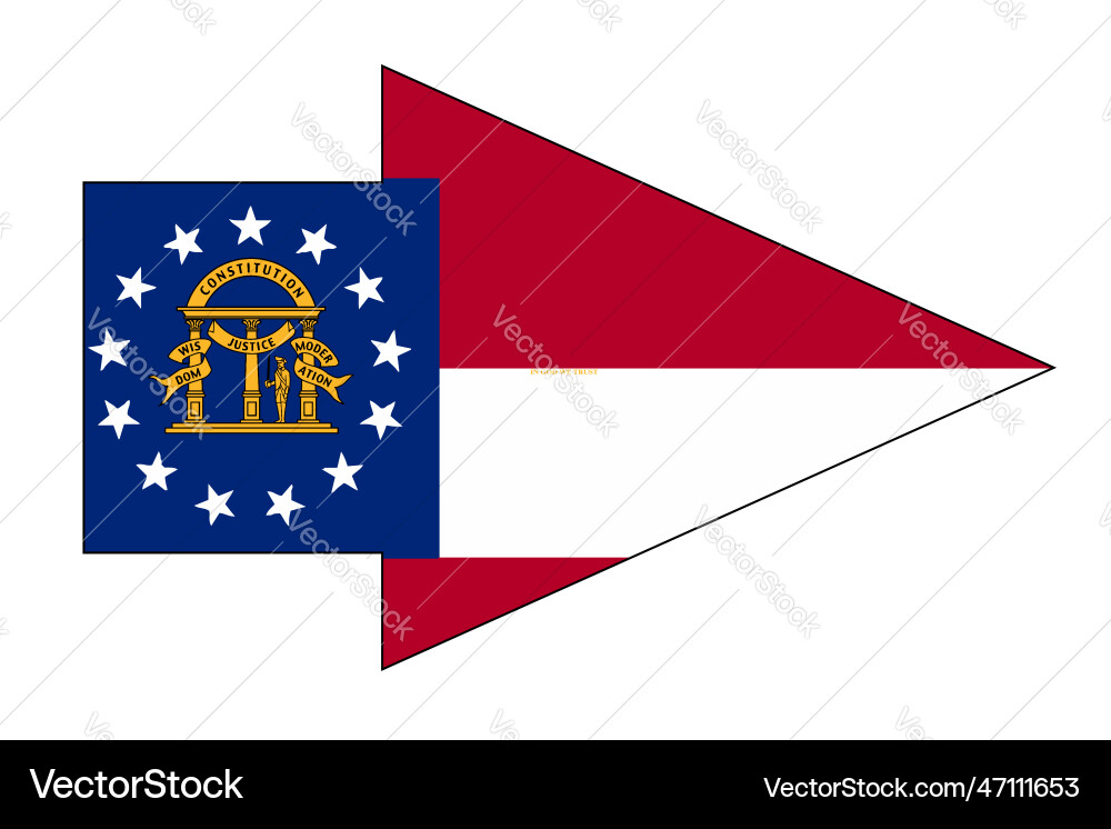 Georgia state flag arrow pointer vector image