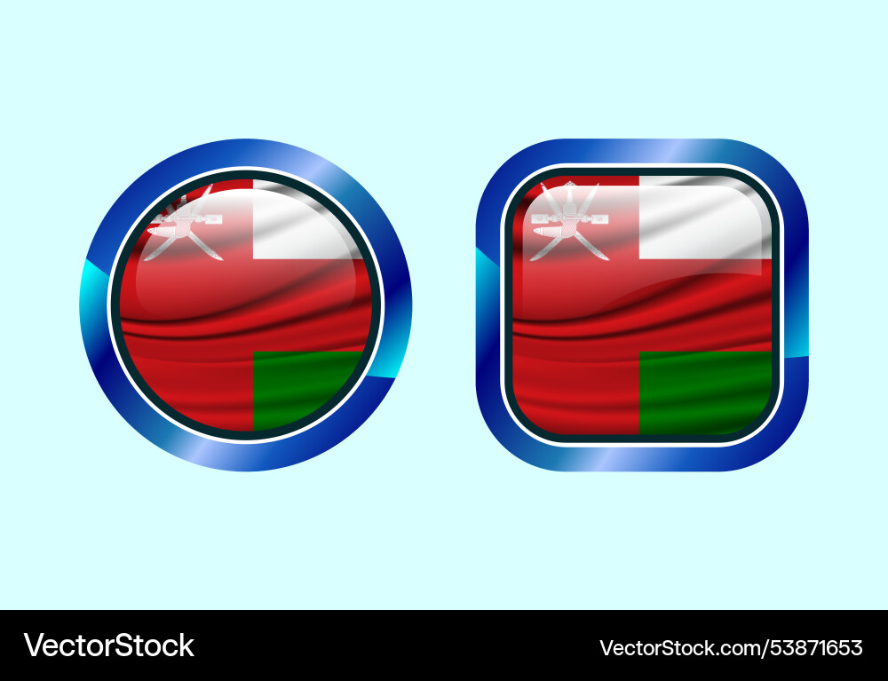 Glossy flag button of oman high quality web Vector Image