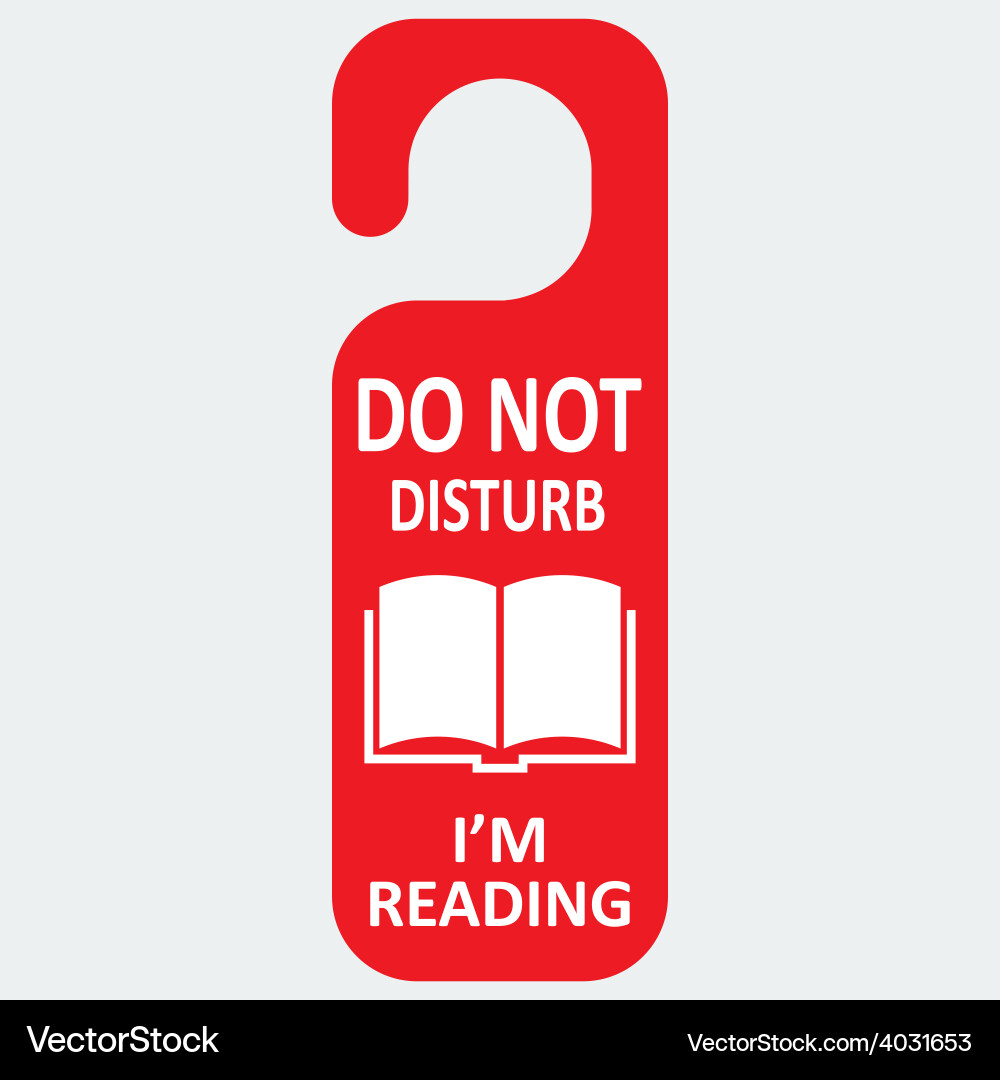 Hotel tag do not disturb with reading book Vector Image