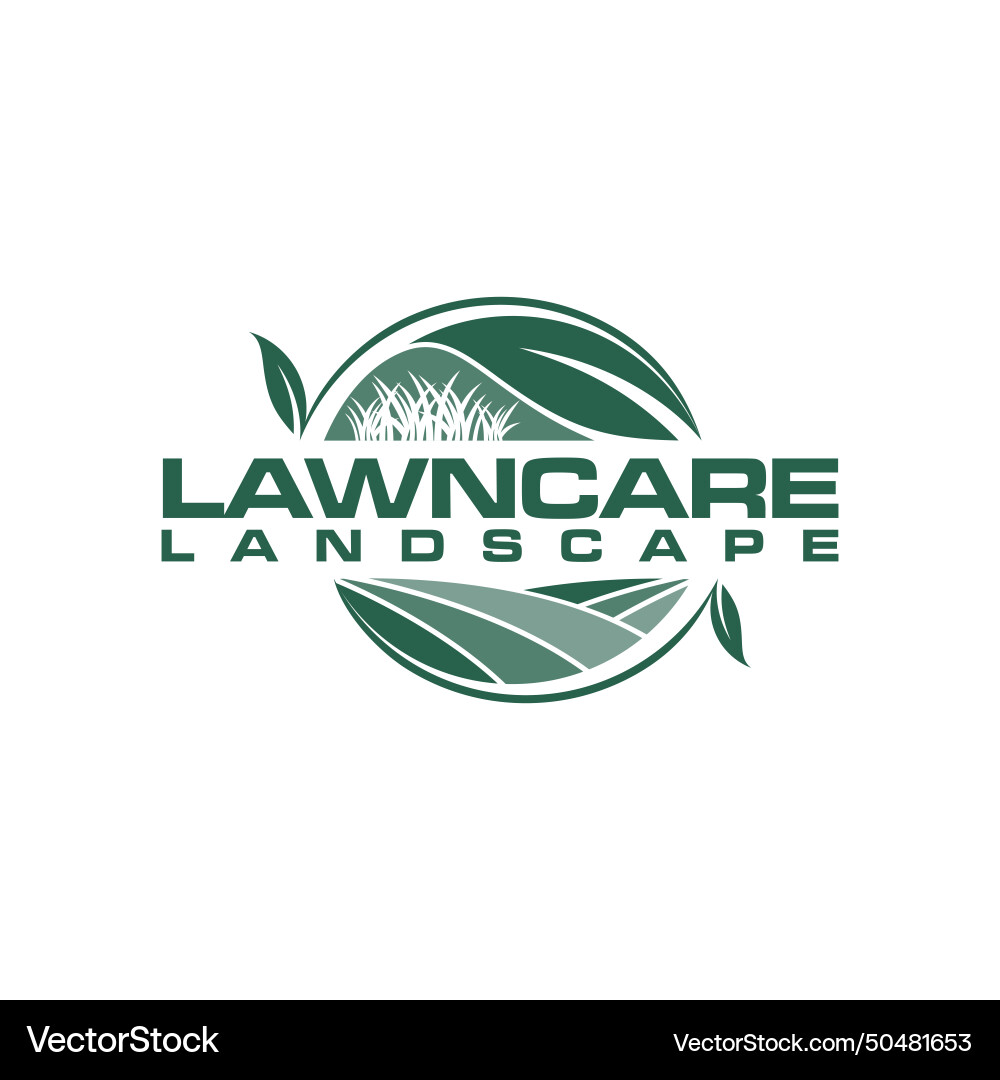 Landschaftslogo für Rasen oder Garten Landschaftslogo für Rasen oder Garten vektorbild
