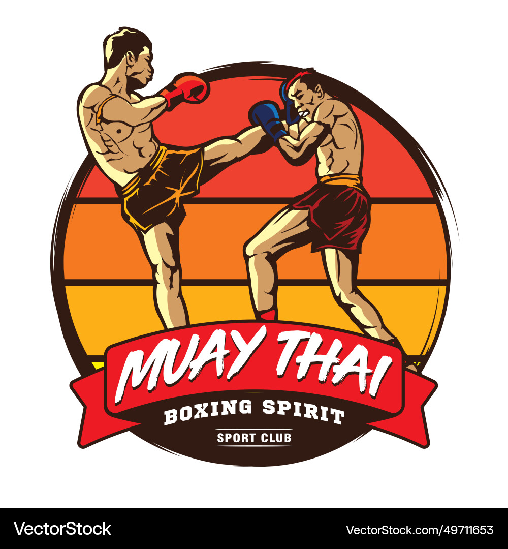 Muay thai boxing martial art logo – Royalty-Free Vector | VectorStock, image size:1000x1080
