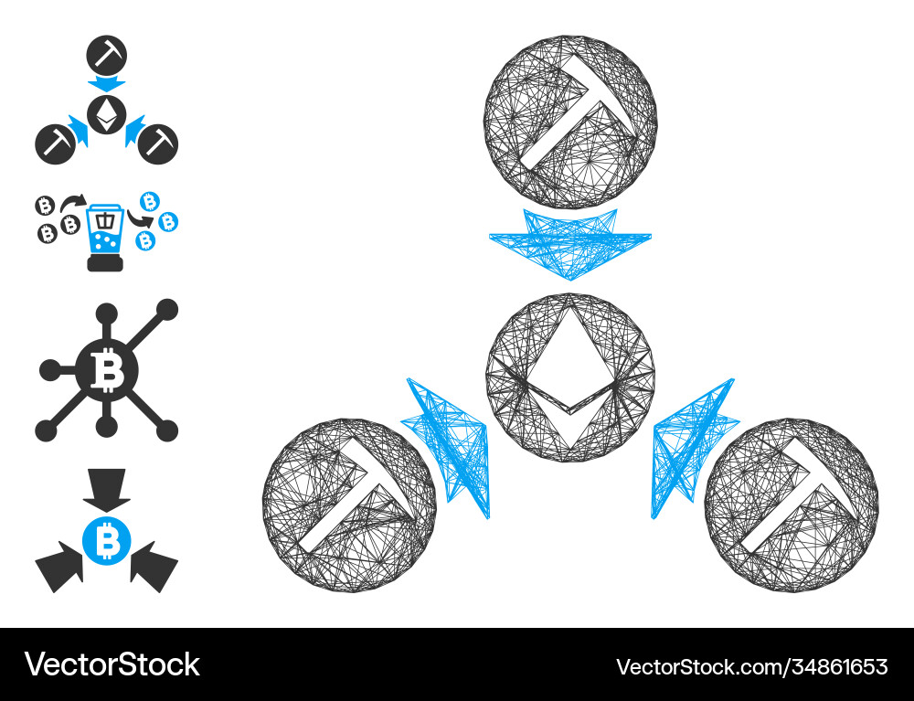Net ethereum mining pool mesh Net ethereum mining pool mesh vector image