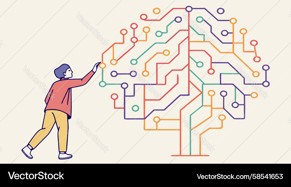 Neural Network Interface Vector Image