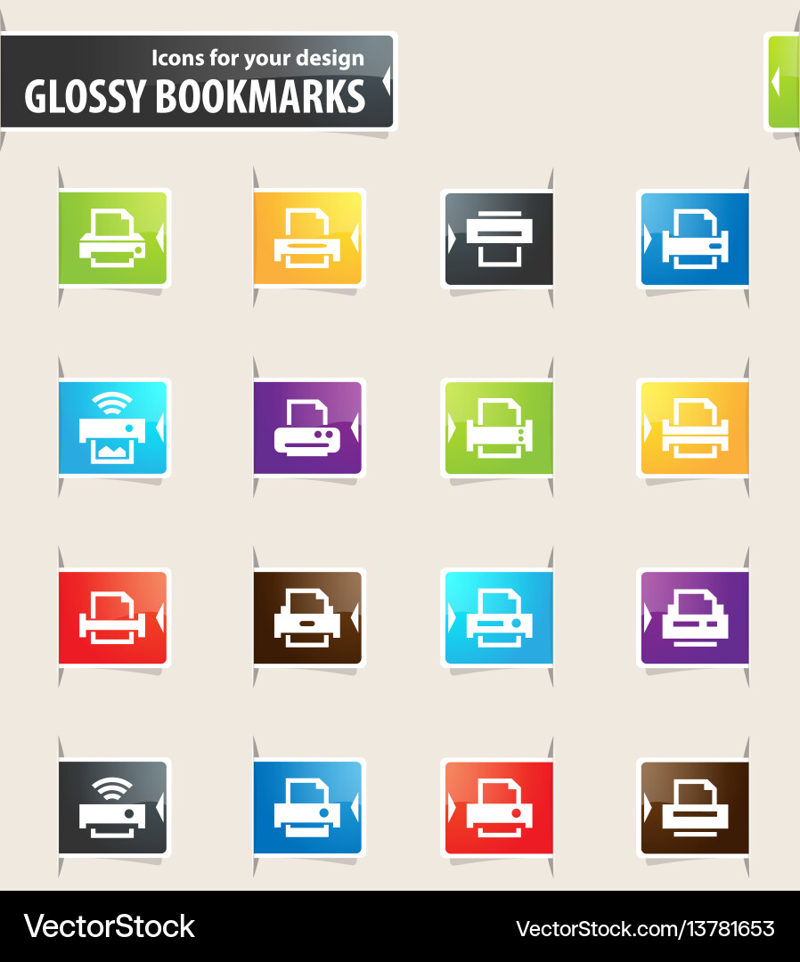 Print icons set Vector Image