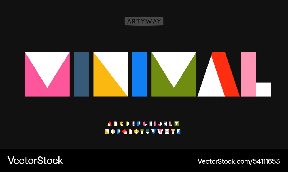 Rectangular shapes alphabet colorful modular Rectangular shapes alphabet colorful modular vector image