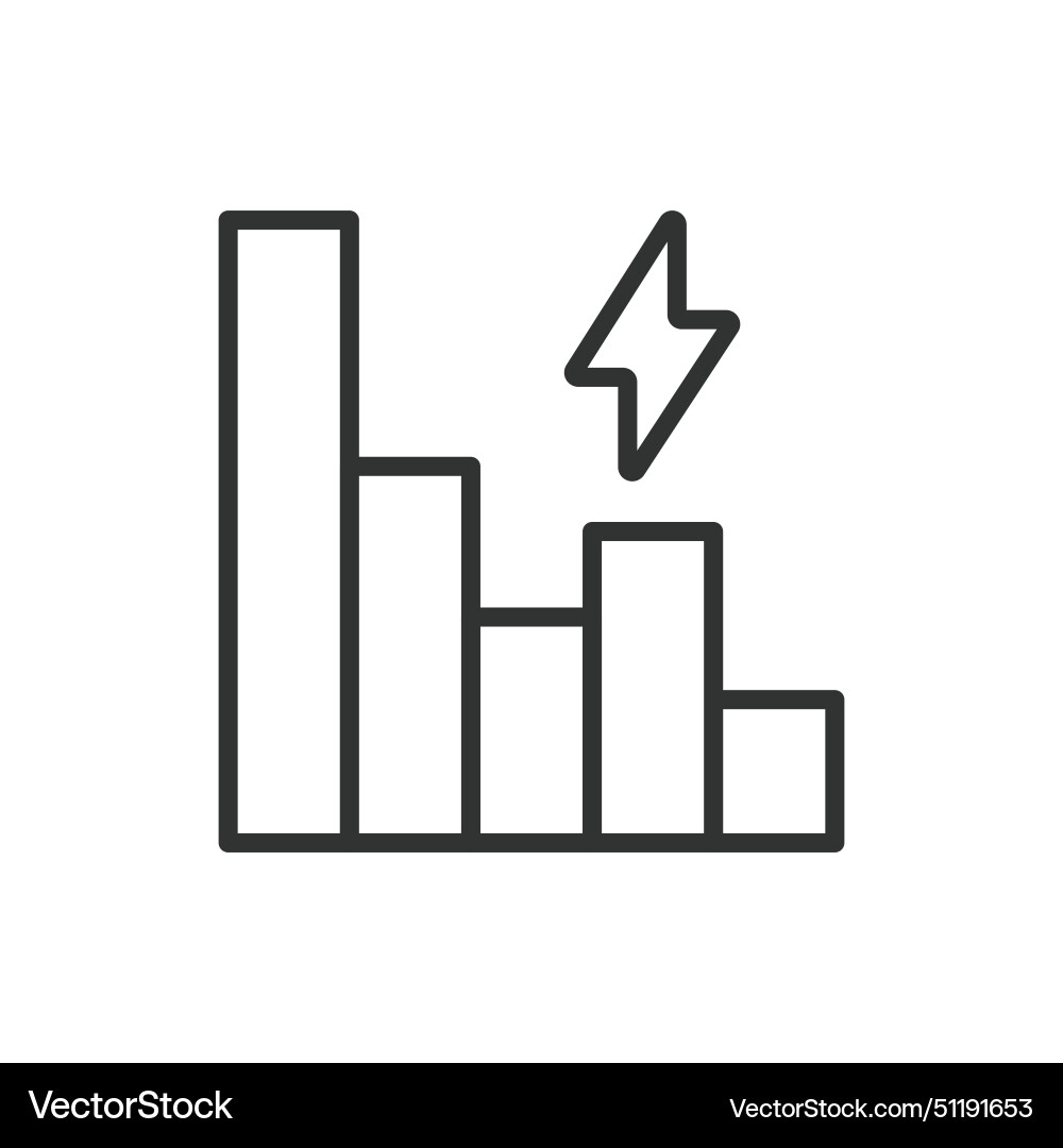 Reduce energy usage in line design Vector Image