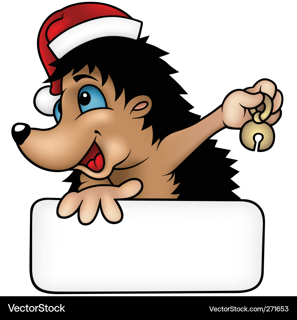 Süße Weihnachten Hedgehog Vektorbild