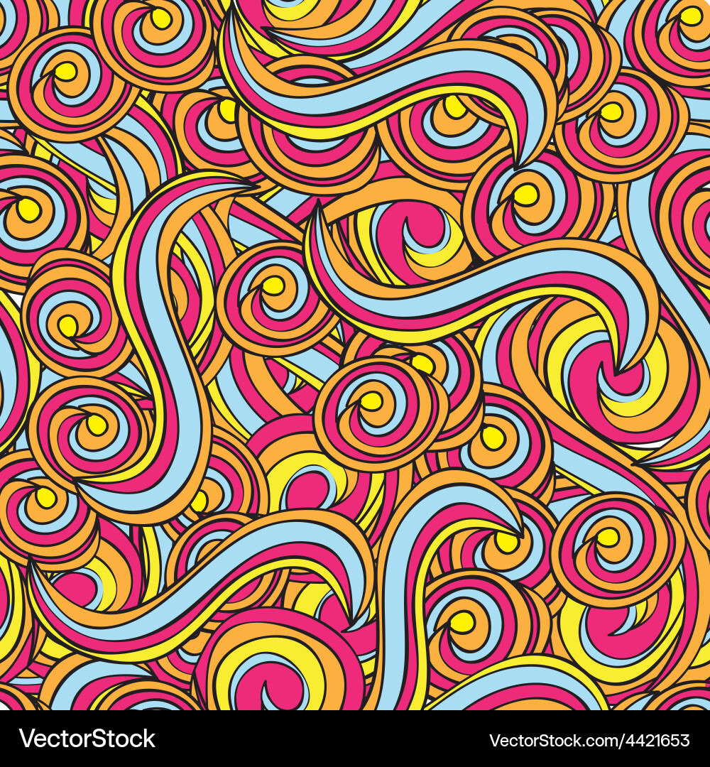 Seamless pattern with lines and waves vector image