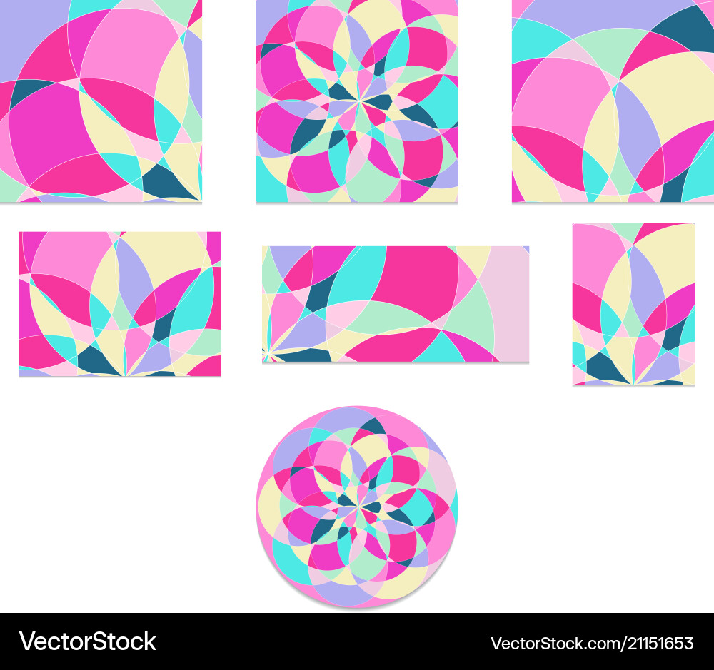 Set abstract pattern with multi-colored parts Vector Image