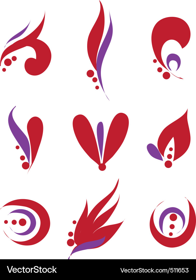 Set of different abstract symbols for design vector image