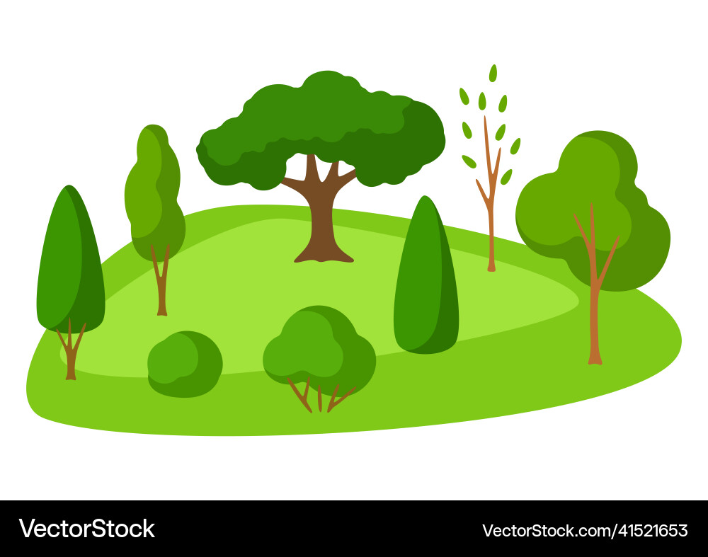 Spring or summer background with stylized trees Spring or summer background with stylized trees vector image