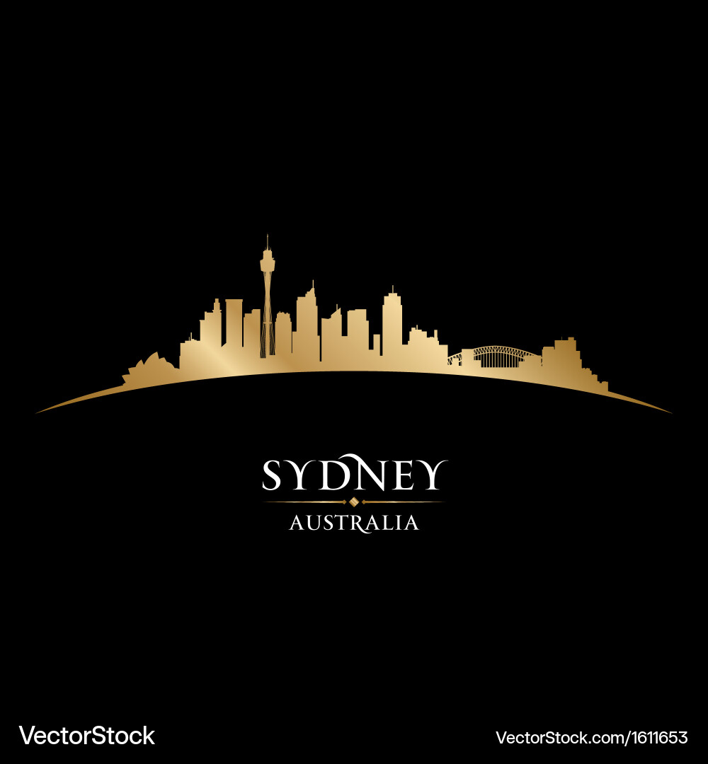 Sydney Skyline Silhouette Vector Image