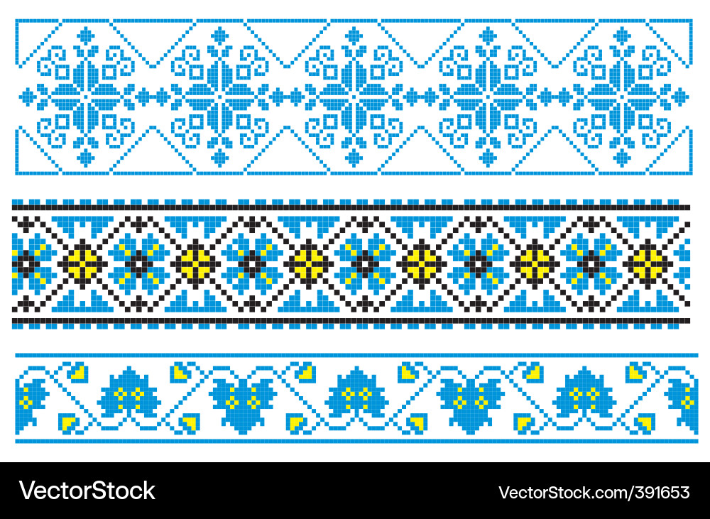 Ukrainian Embroidery Pattern Vector Image