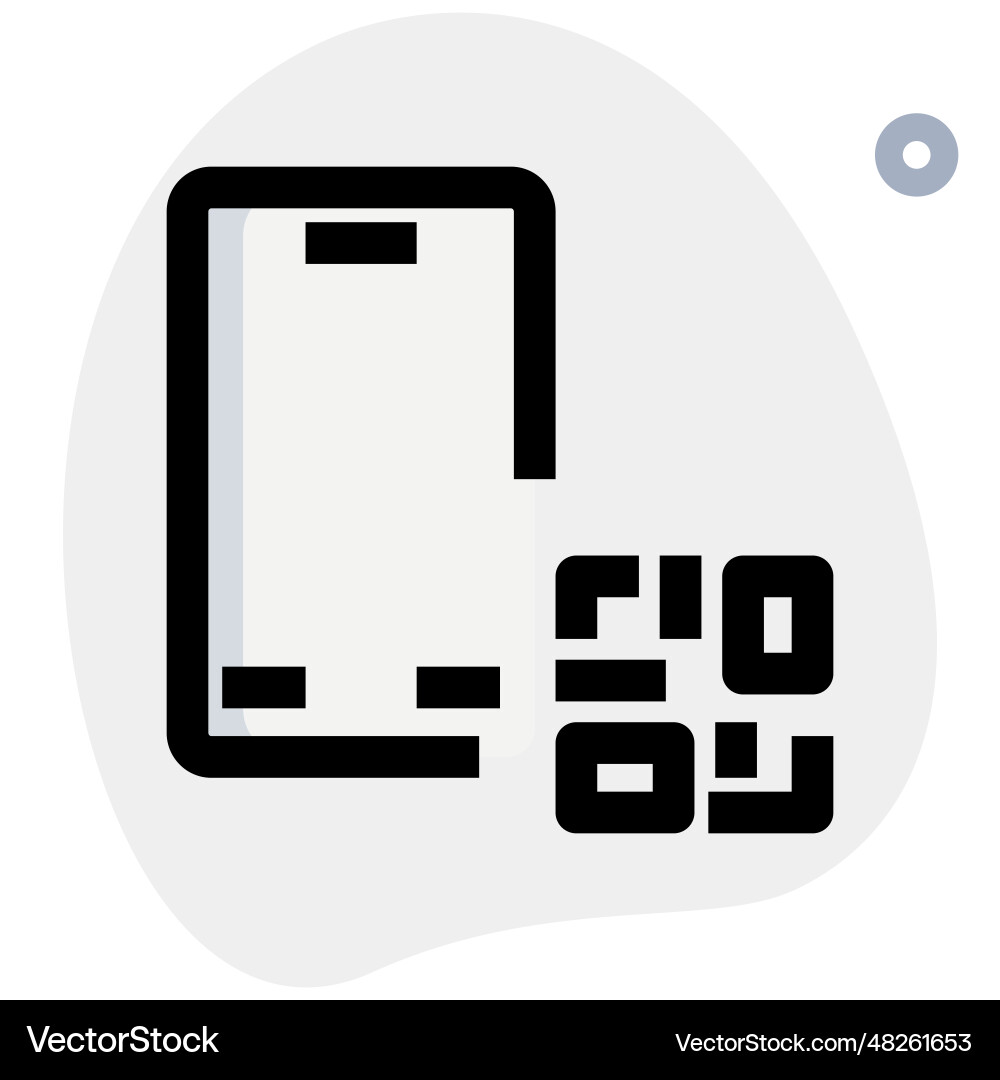 Use of smartphone to scan barcode vector image