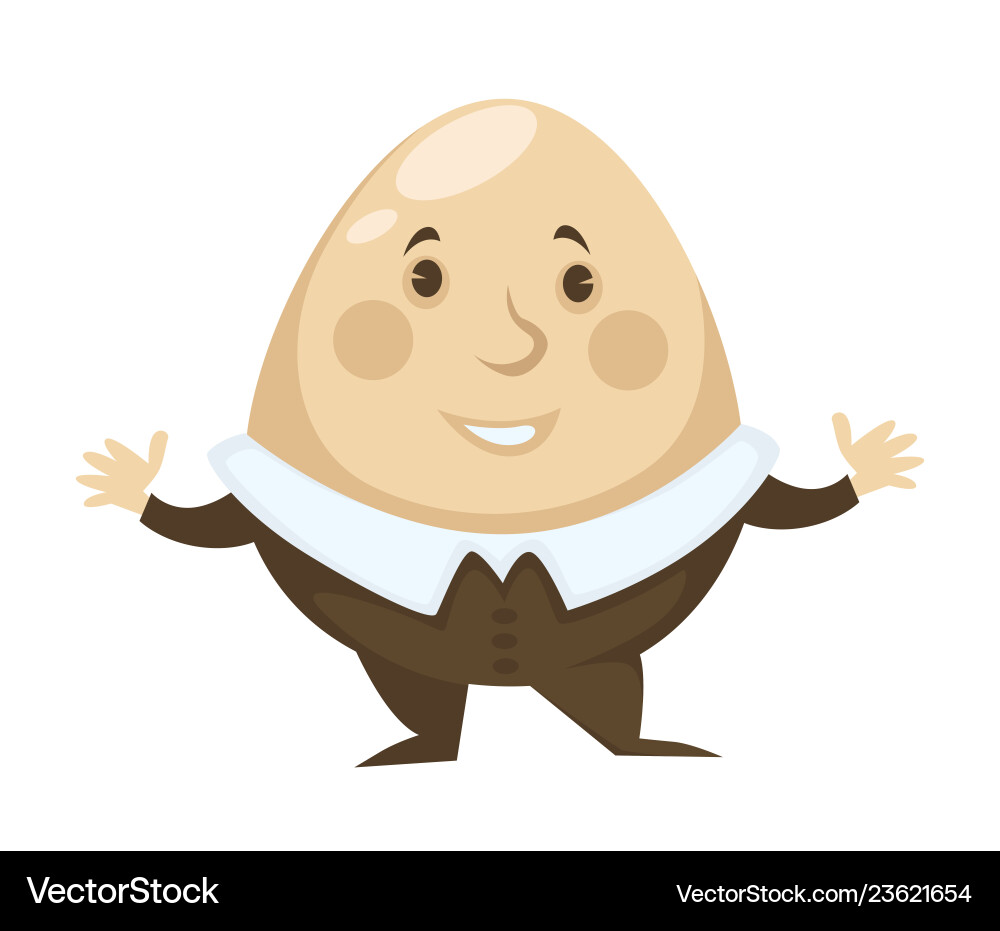 Alice in wonderland character humpty dumpty egg Alice in wonderland character humpty dumpty egg vector image