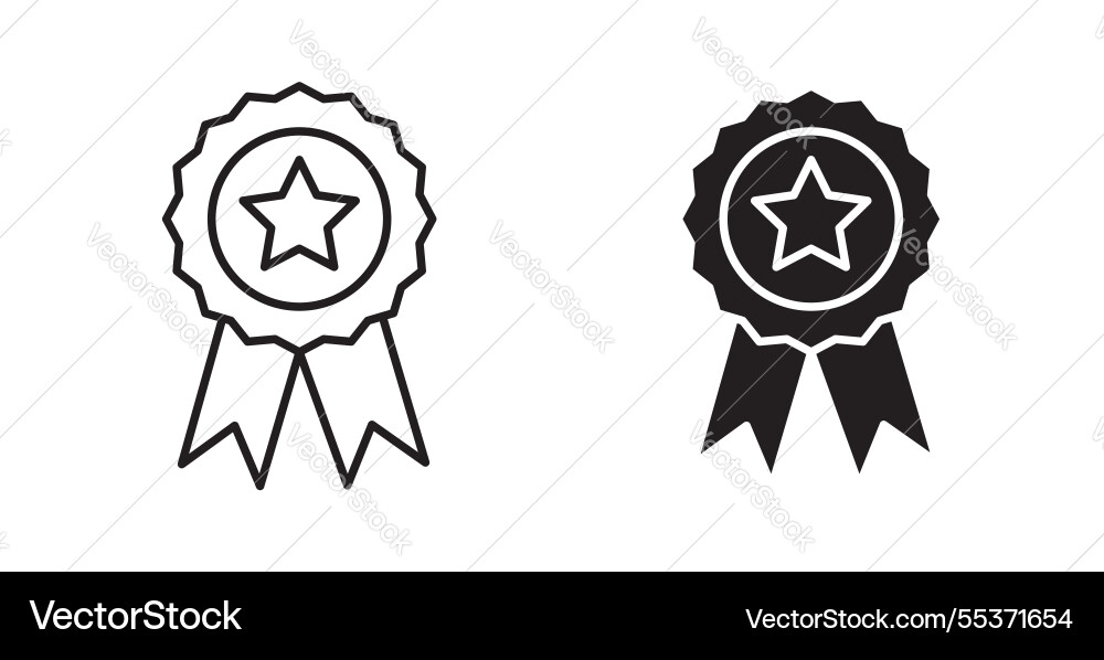 Badge icon set in thin line for web Vector Image
