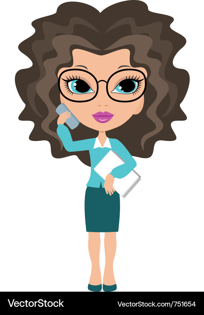 Cartoon Business Woman Character Vector Image