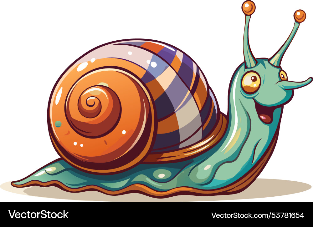 Cheerful snail with a patterned shell Cheerful snail with a patterned shell vector image