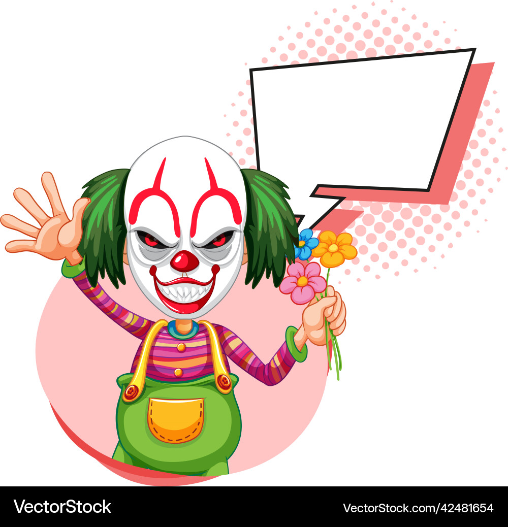 Clown with bubble speech vector image