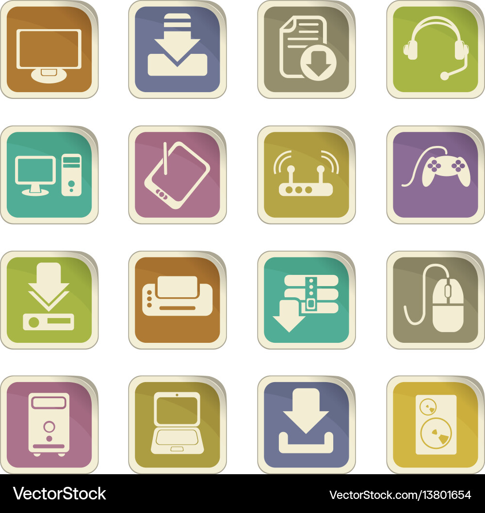 Computer icon set Vector Image