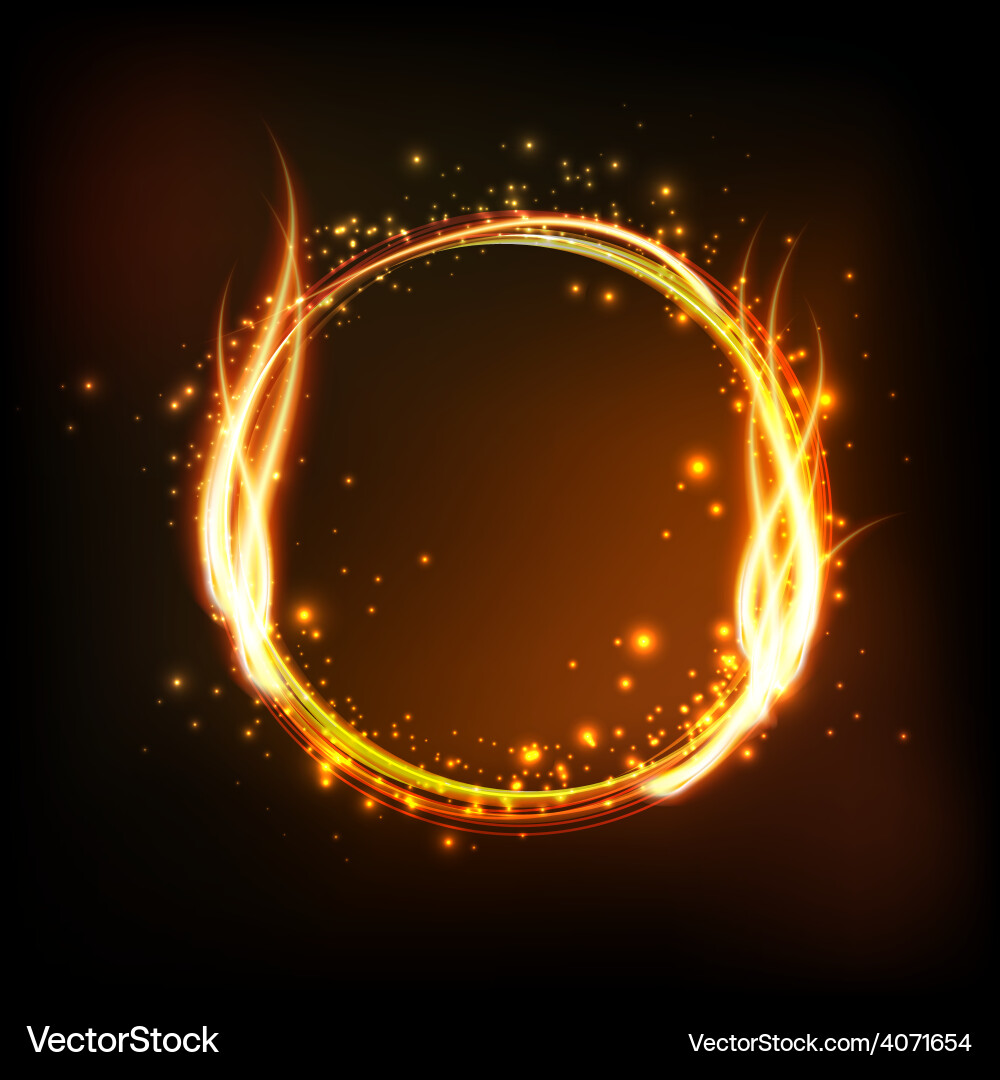 Dark Flame Background with Shiny Frame Vector Image