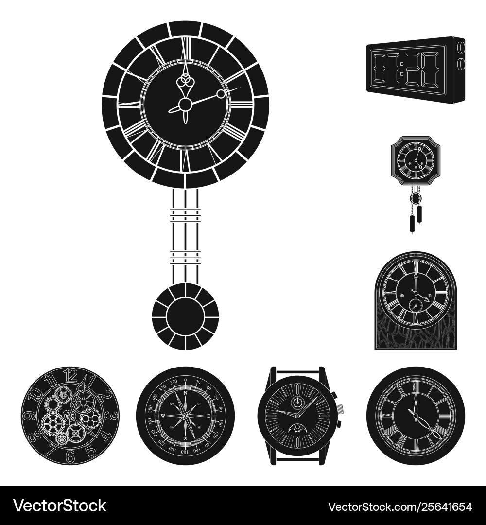 Design clock and time icon set Design clock and time icon set vector image