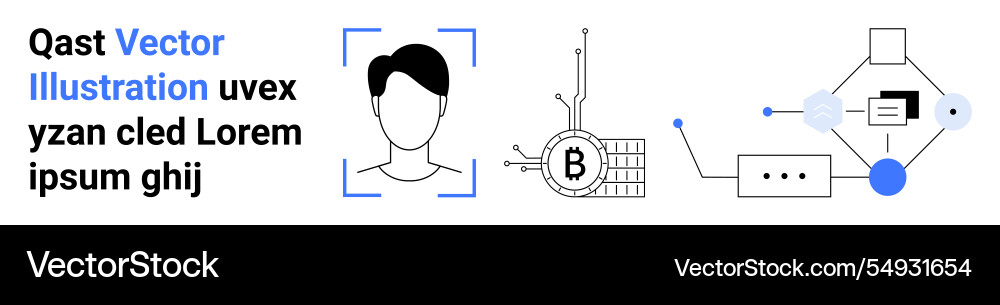 Digital avatar with blockchain elements and secure Digital avatar with blockchain elements and secure Vector Image