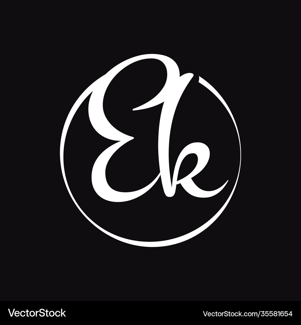 EK Script Logo - Modern Typography vector image