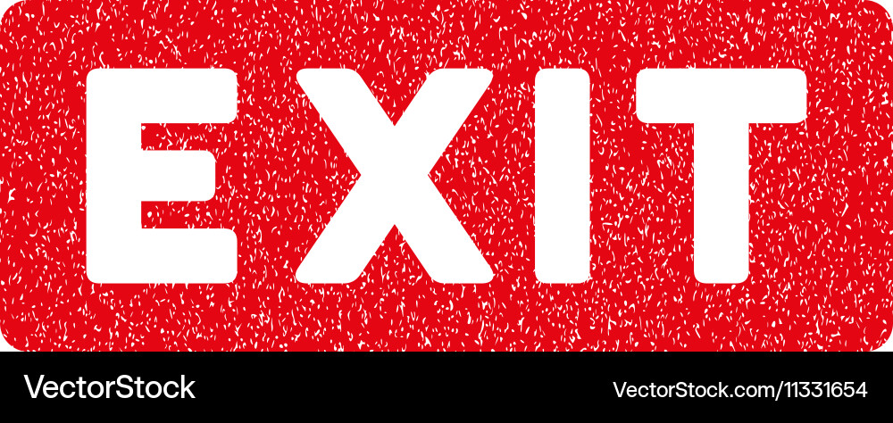 Exit label grainy texture icon vector image