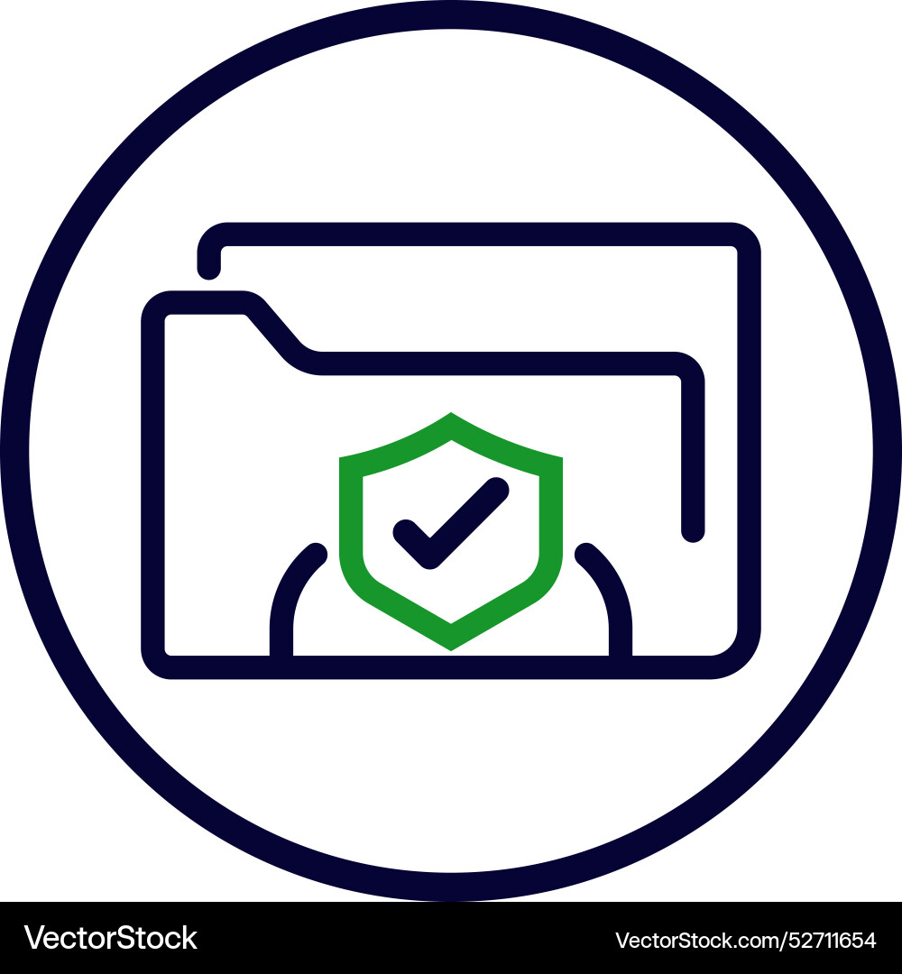 Folder tick secure security web Vector Image